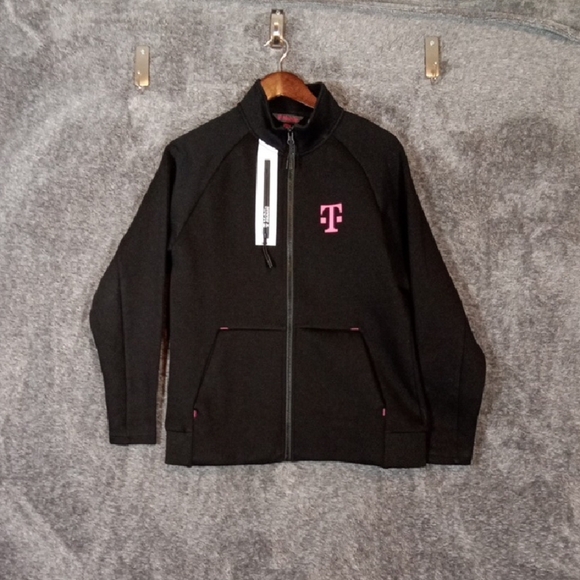 T-mobile Full Zip Employes Black Womens Jacket Long Sleeve Size Medium - Picture 1 of 10